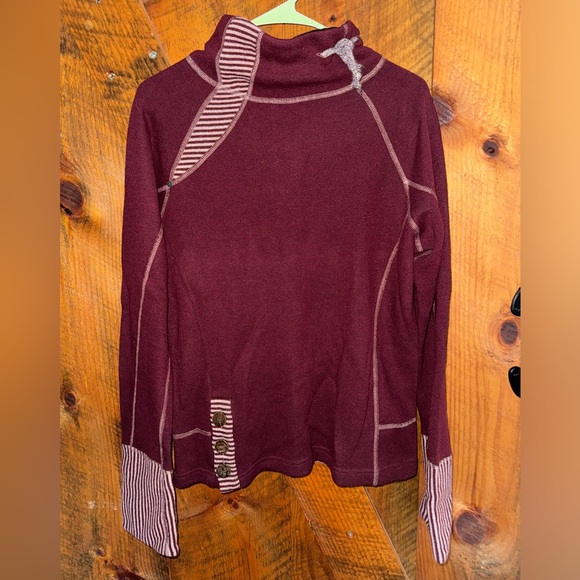 PrAna Cowl Neck Maroon Pullover - Picture 1 of 4